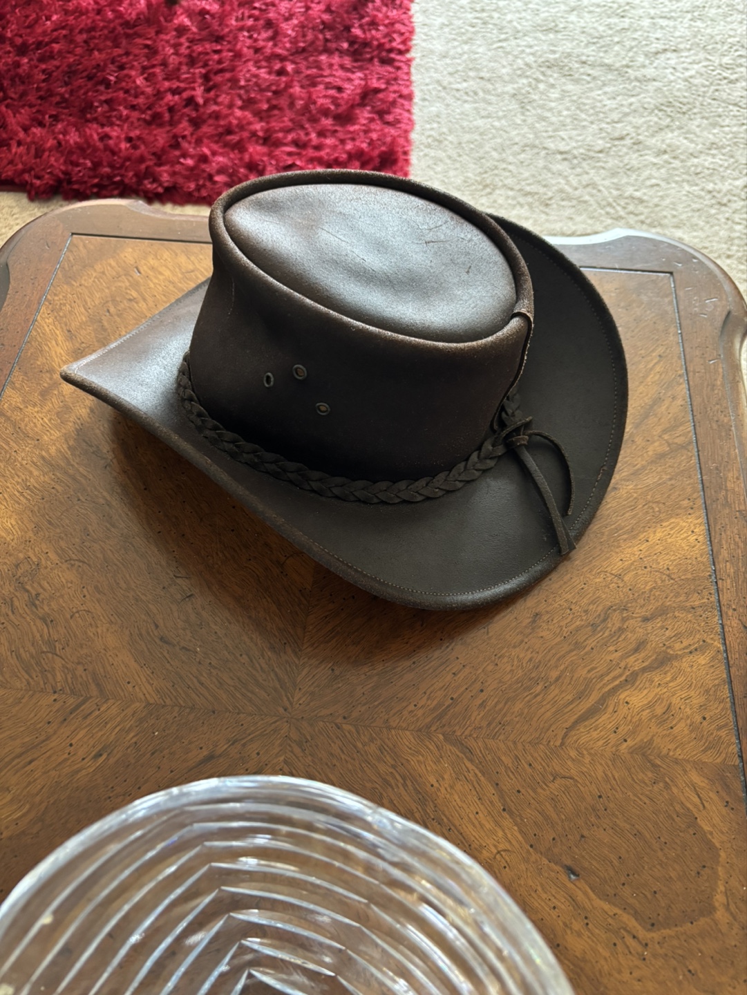 Brown Leather Cowboy Hat