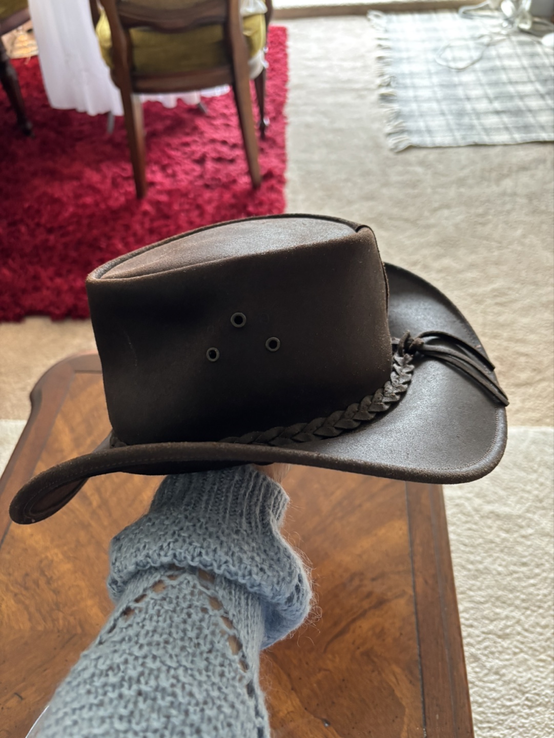 Brown Leather Cowboy Hat - photo 2