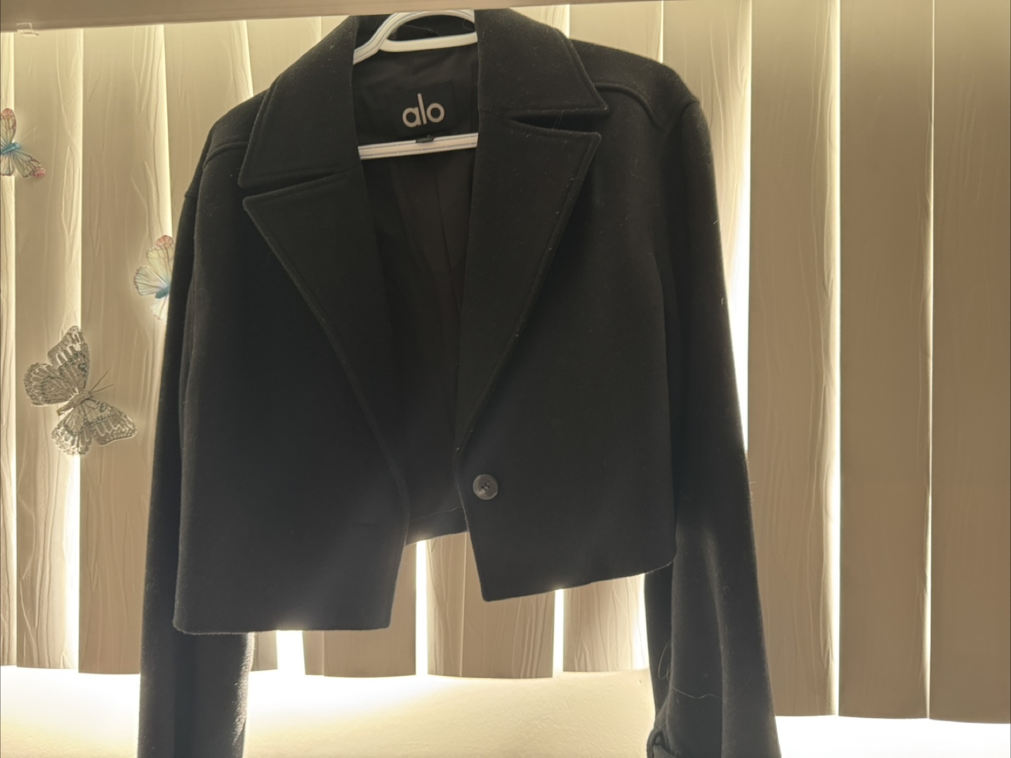 Alo Yoga Black Cropped Trench Jacket Size Small - photo 3