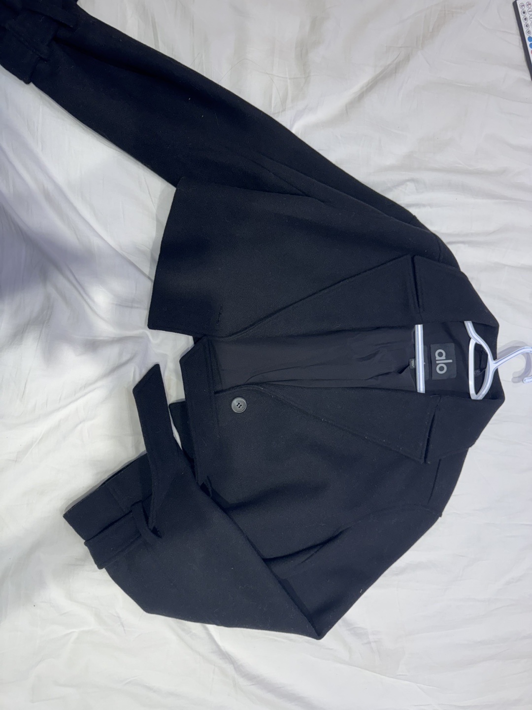 Alo Yoga Black Cropped Trench Jacket Size Small