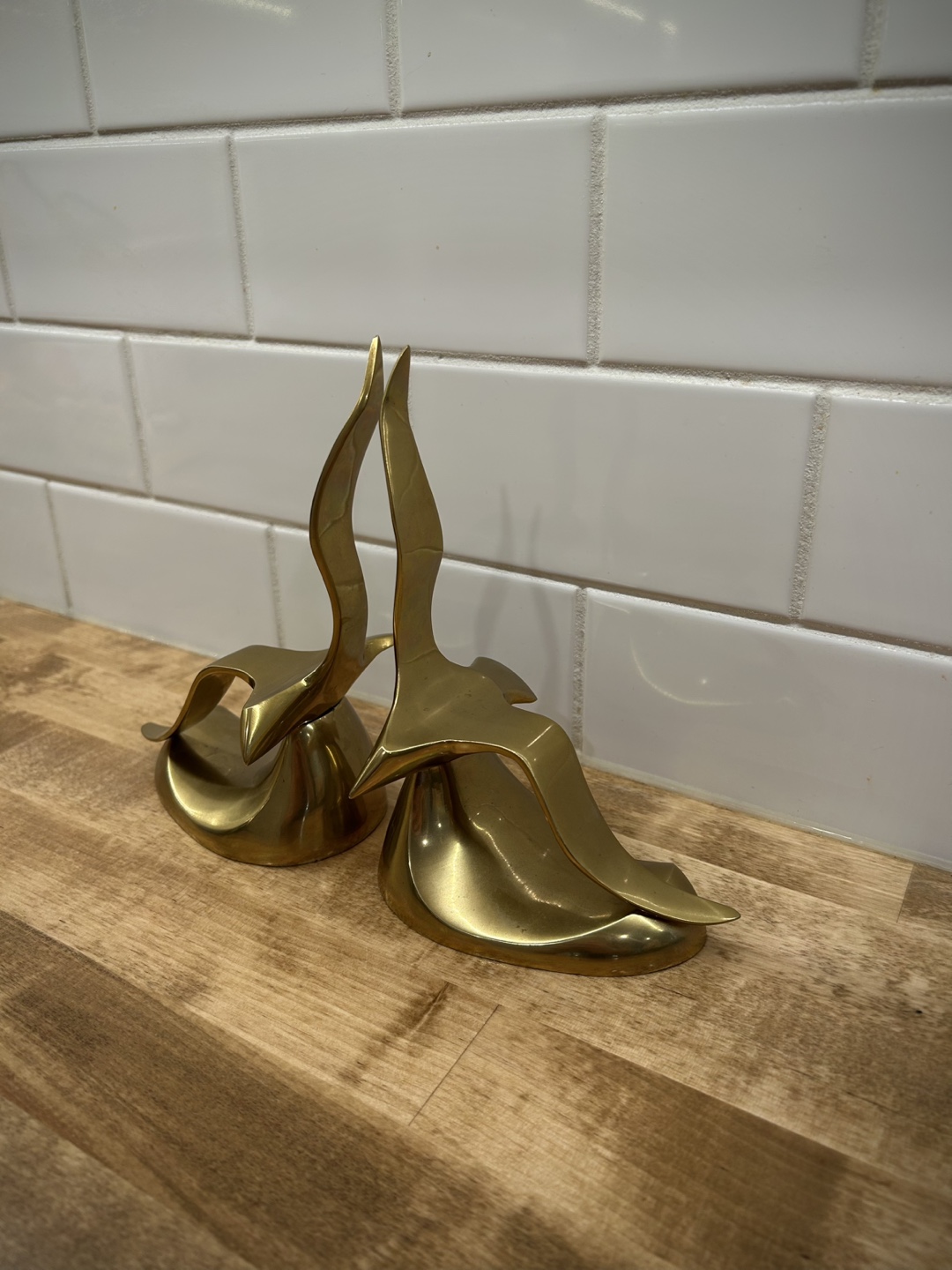 Mid-Century Modern Brass Seagull Bookends - photo 4