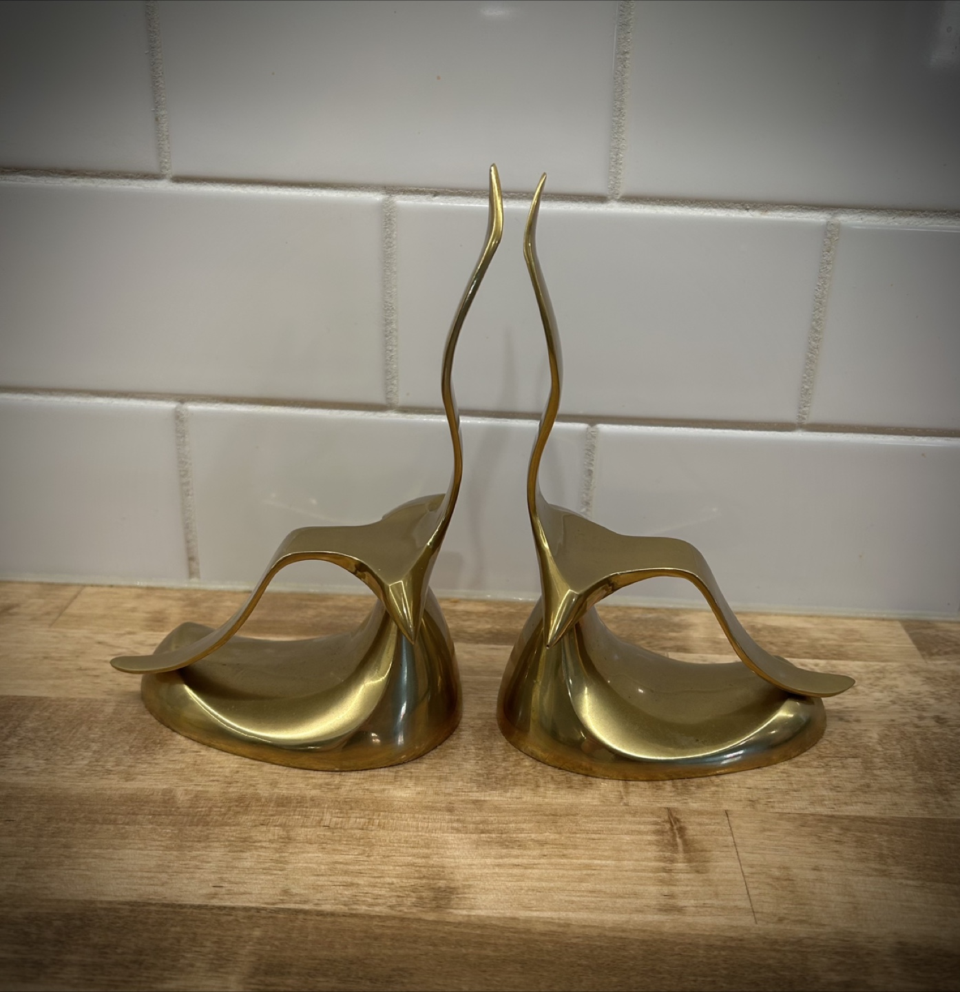 Mid-Century Modern Brass Seagull Bookends - photo 3