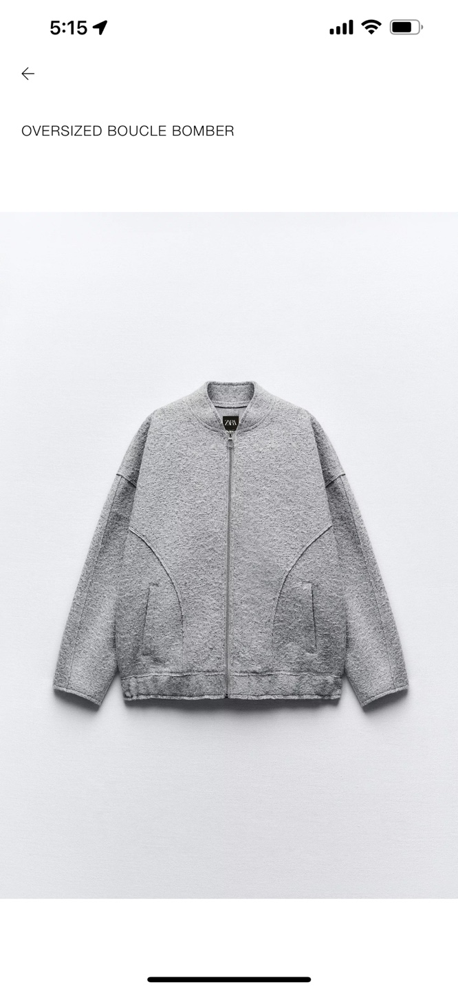 Zara Oversized Bomber Jacket - XS/S
