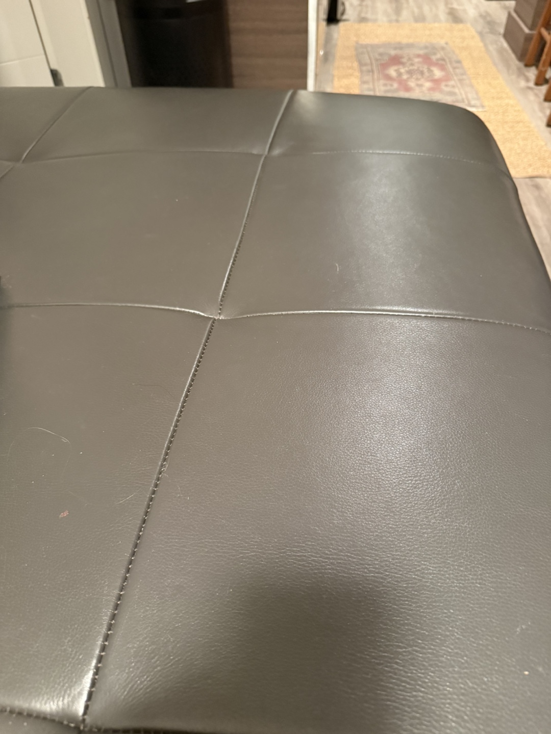 Dark Grey Leather Sectional Sofa - photo 4