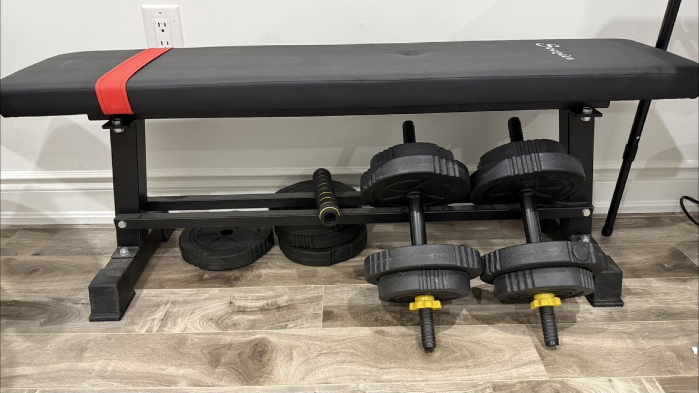 Workout Bench with Dumbbells