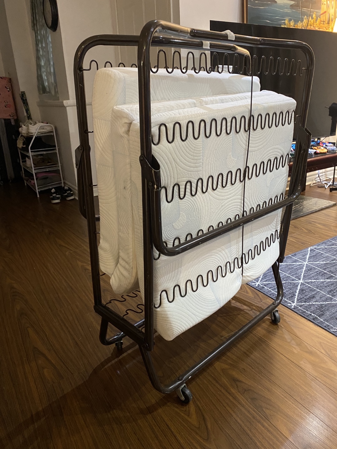 Single Folding bed frame with Single Tri-fold Mattress - photo 3
