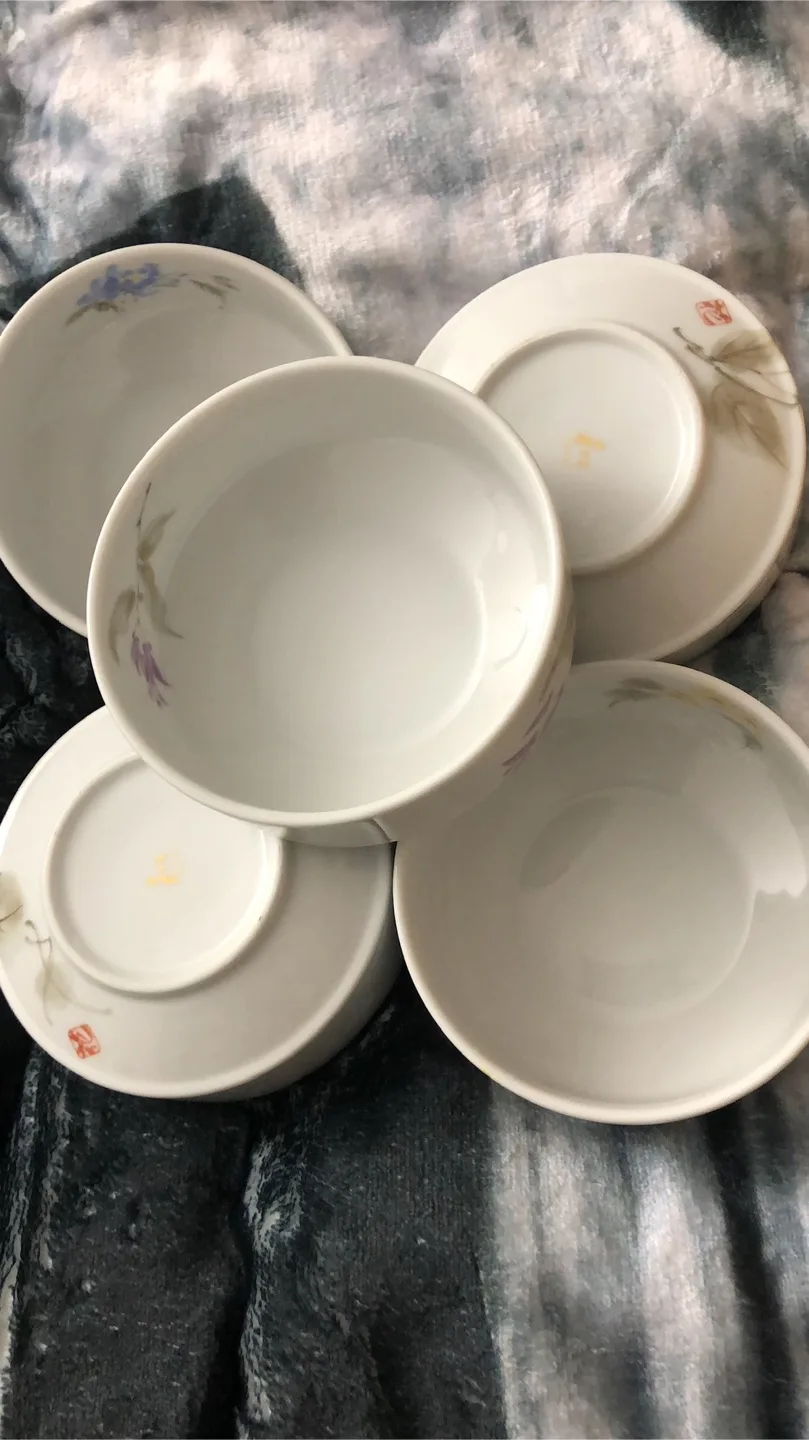 New new Set of 5 Porcelain Bowls #thriftyPicks image indicator(4)