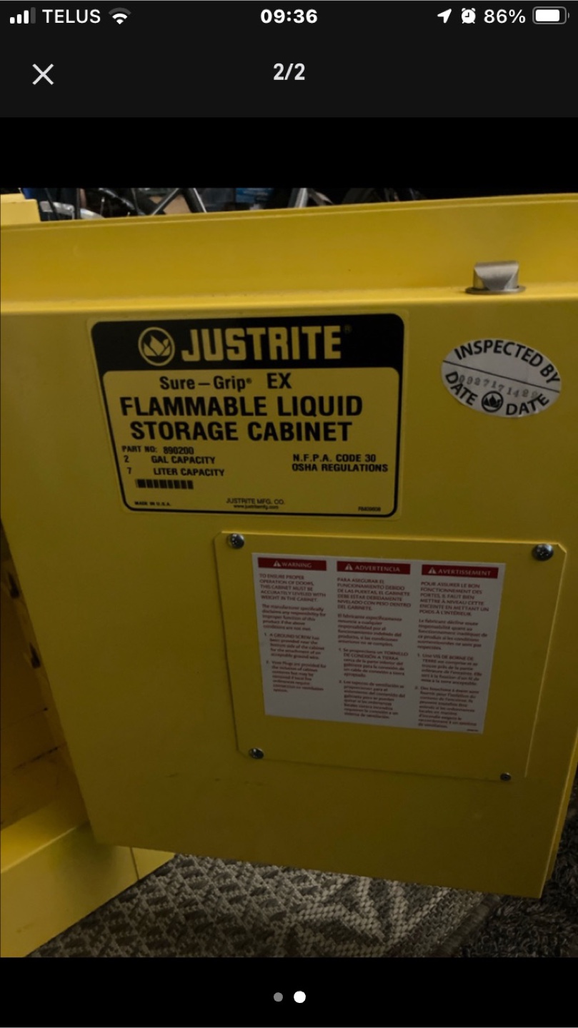 Justrite Flammable Liquid Storage Cabinet
