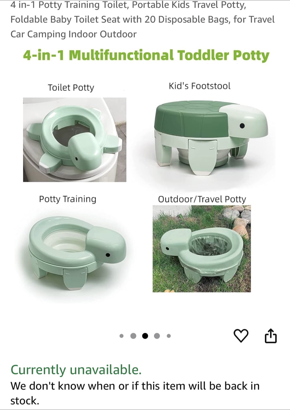4-in-1 Portable Turtle Potty Training Toilet - photo 2