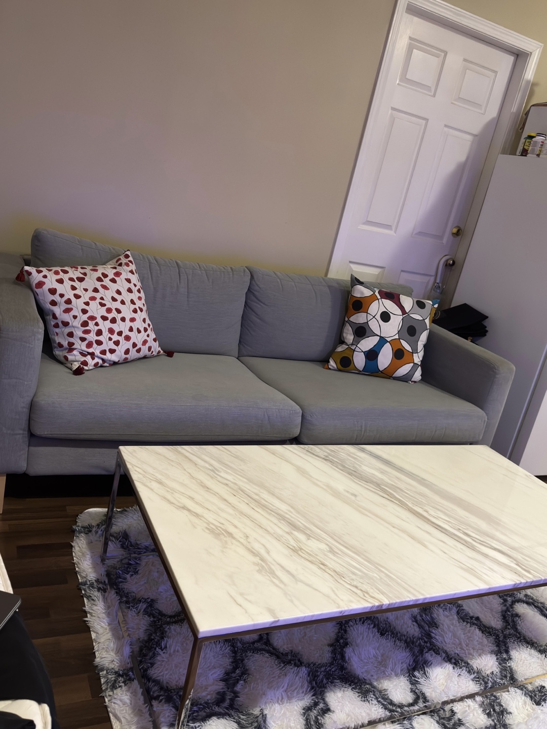 Modern Coffee Table with Marble Top and couch - photo 2