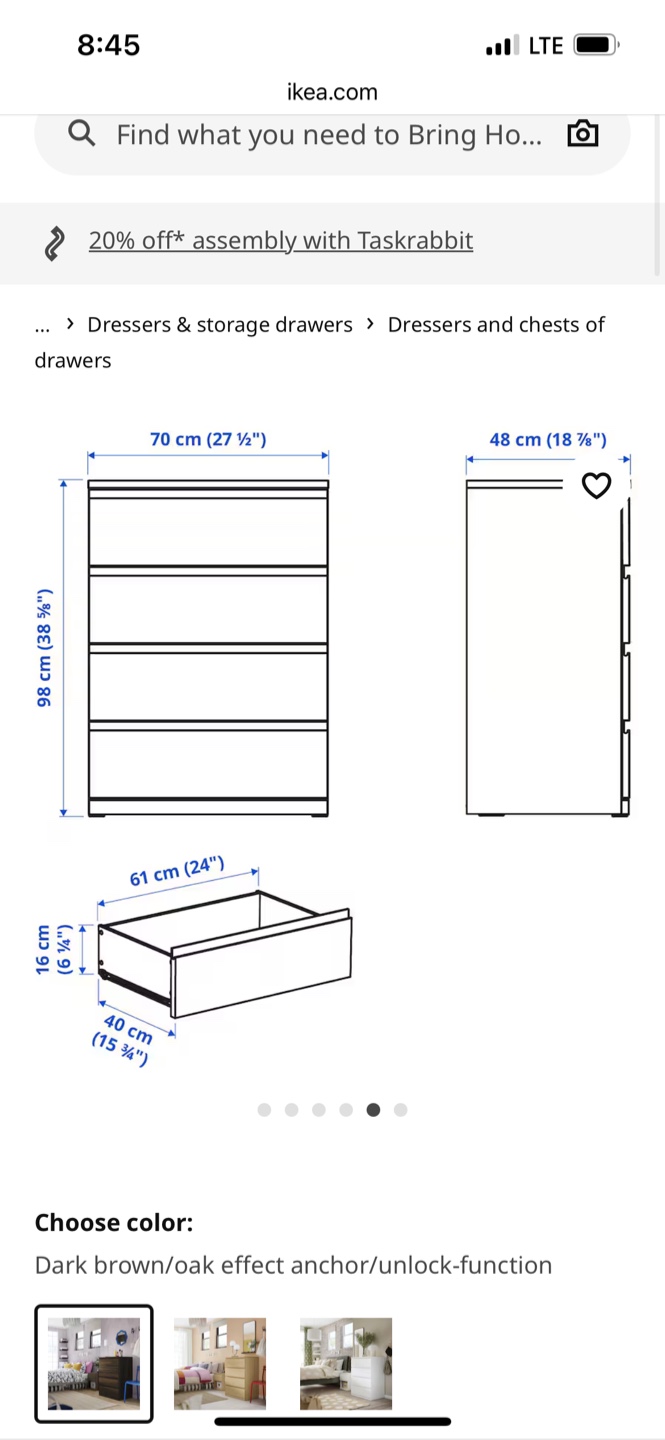 IKEA MALM 4-Drawer Chest - Dark Brown/black Effect - photo 2