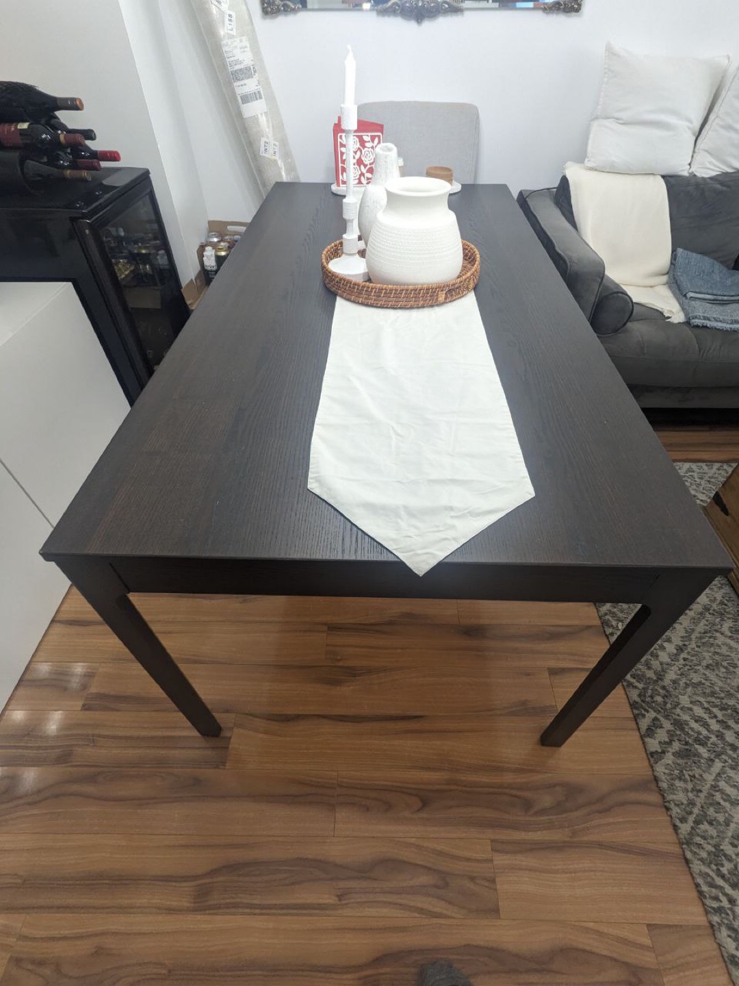 Dark Brown Rectangular Dining Table extendable - photo 2
