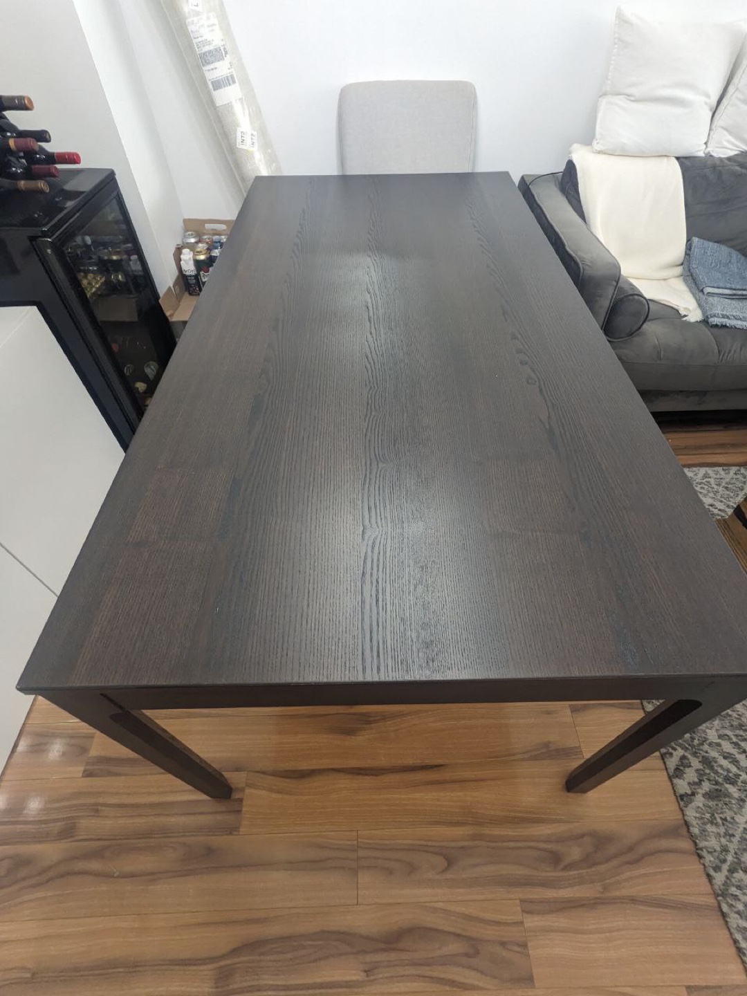 Dark Brown Rectangular Dining Table extendable