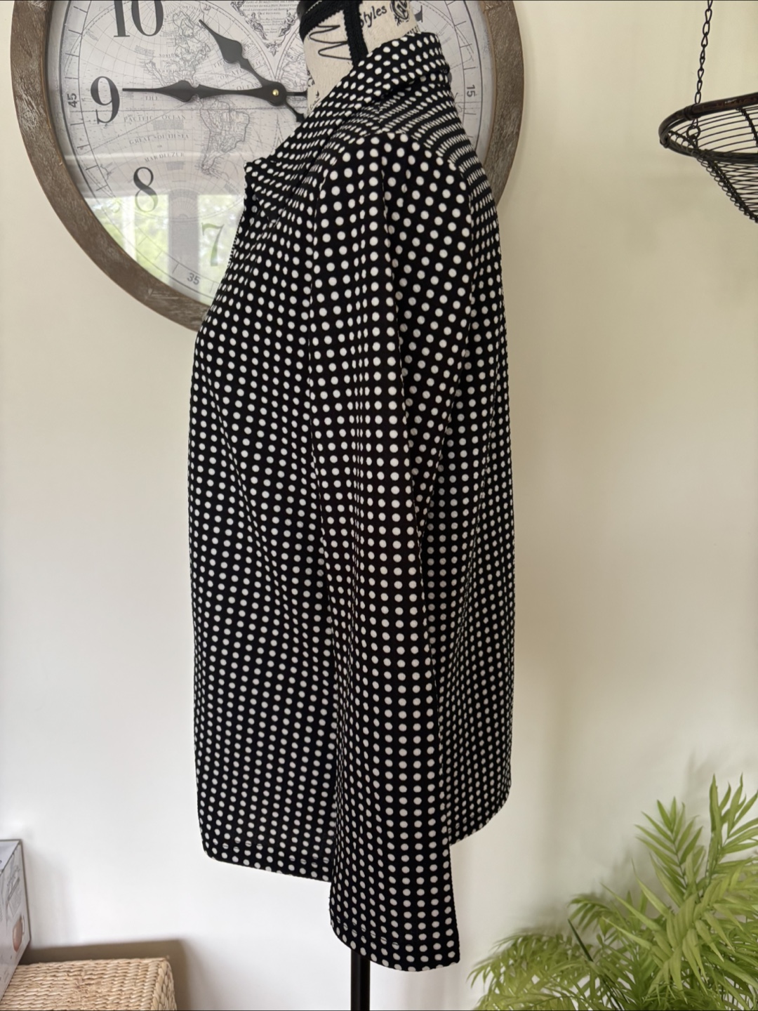 Women's Black and White Polka Dot Jacket - photo 5