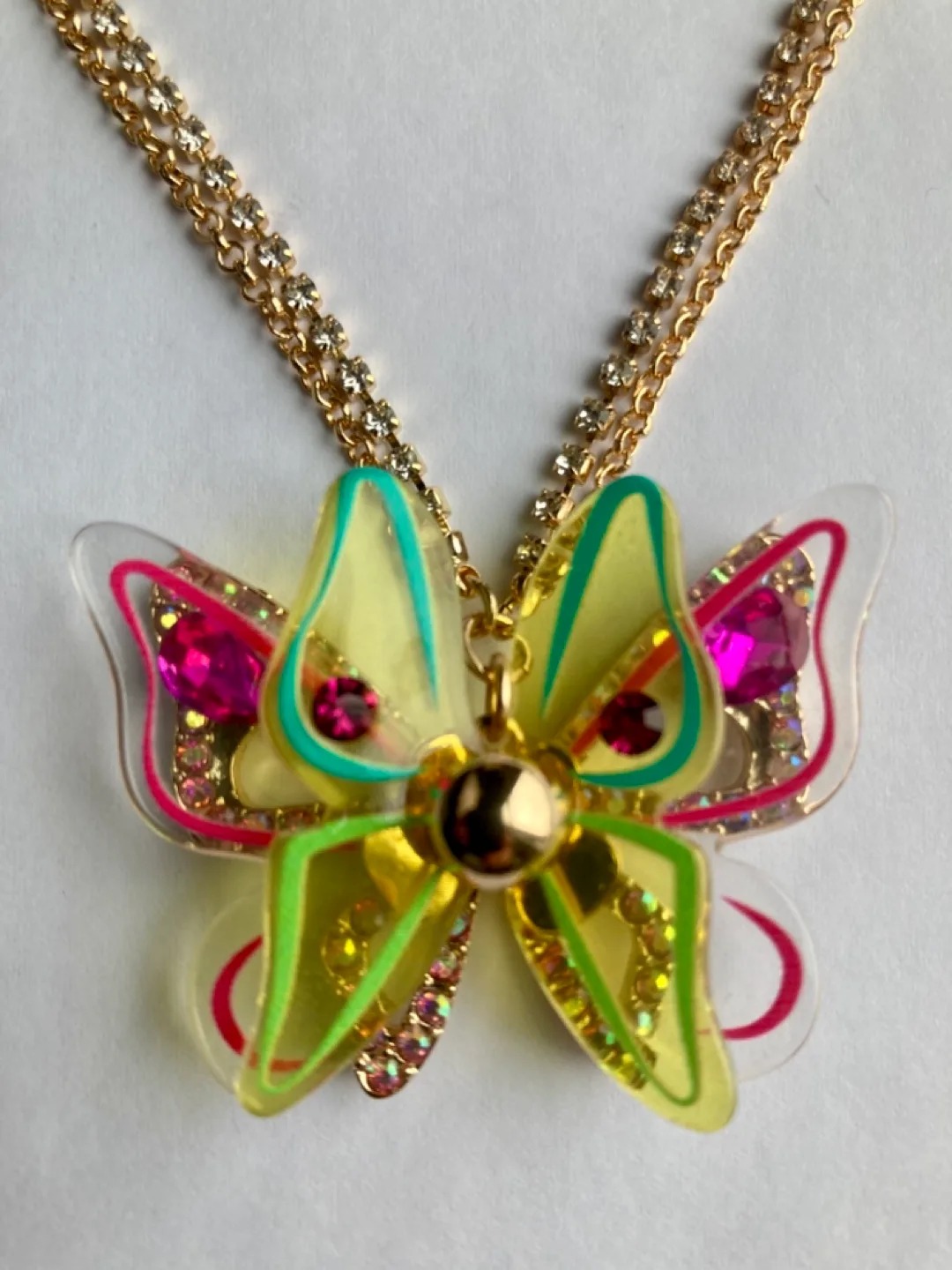 BETSEY JOHNSON Butterfly Resin Ring Pendant Necklace Set image indicator(2)