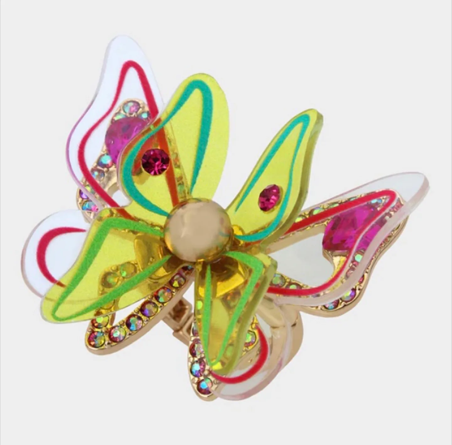 BETSEY JOHNSON Butterfly Resin Ring Pendant Necklace Set image indicator(10)