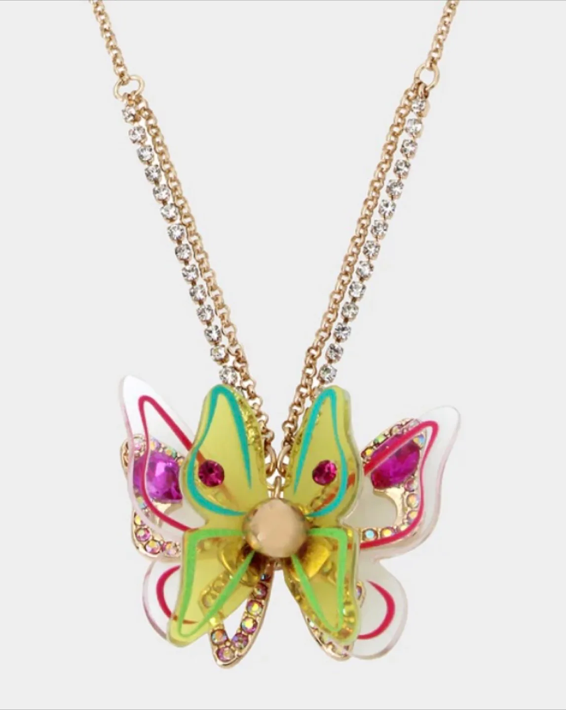 BETSEY JOHNSON Butterfly Resin Ring Pendant Necklace Set image indicator(9)