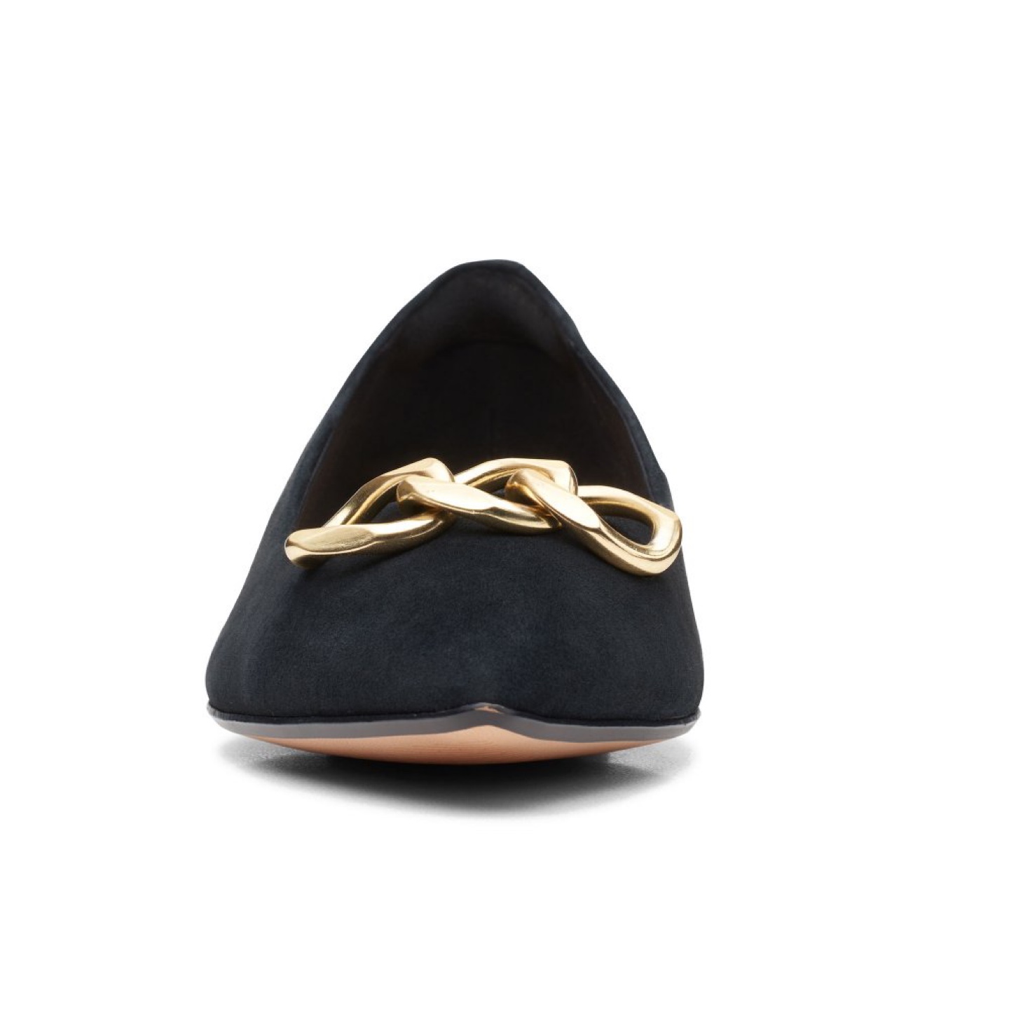 Clarks Laina15 Trim Womens Shoes Suede Gold Chain Flat - photo 3