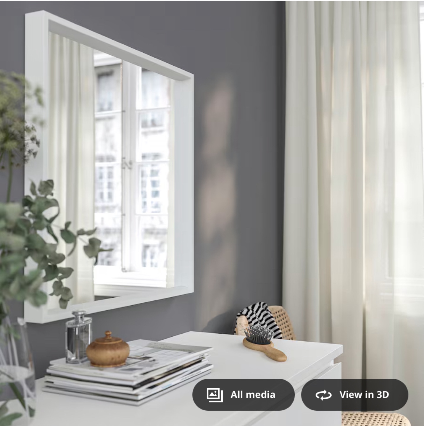 IKEA White Framed Mirror