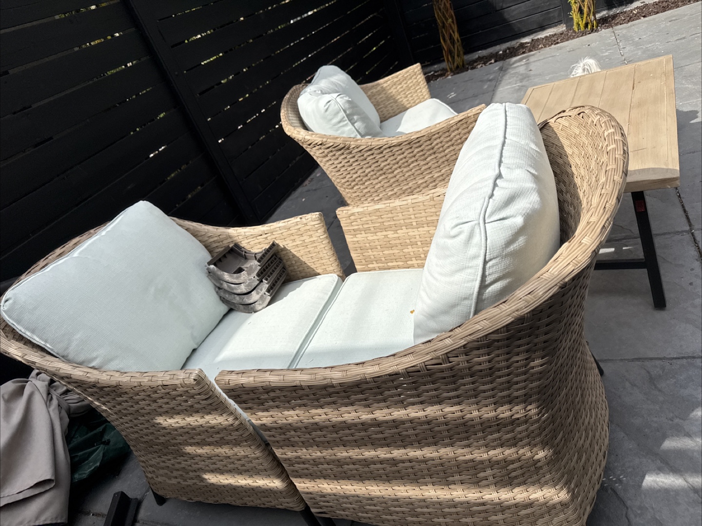 Wicker Patio Set - Loveseat and Two Chairs with Coffee Table - photo 3