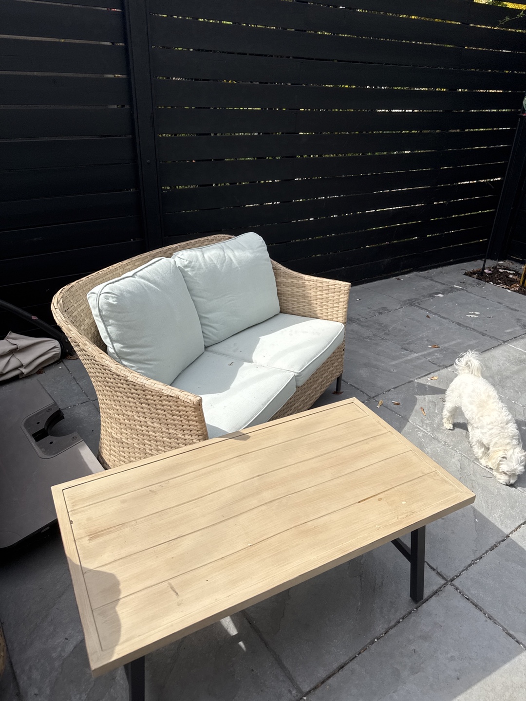 Wicker Patio Set - Loveseat and Two Chairs with Coffee Table - photo 2