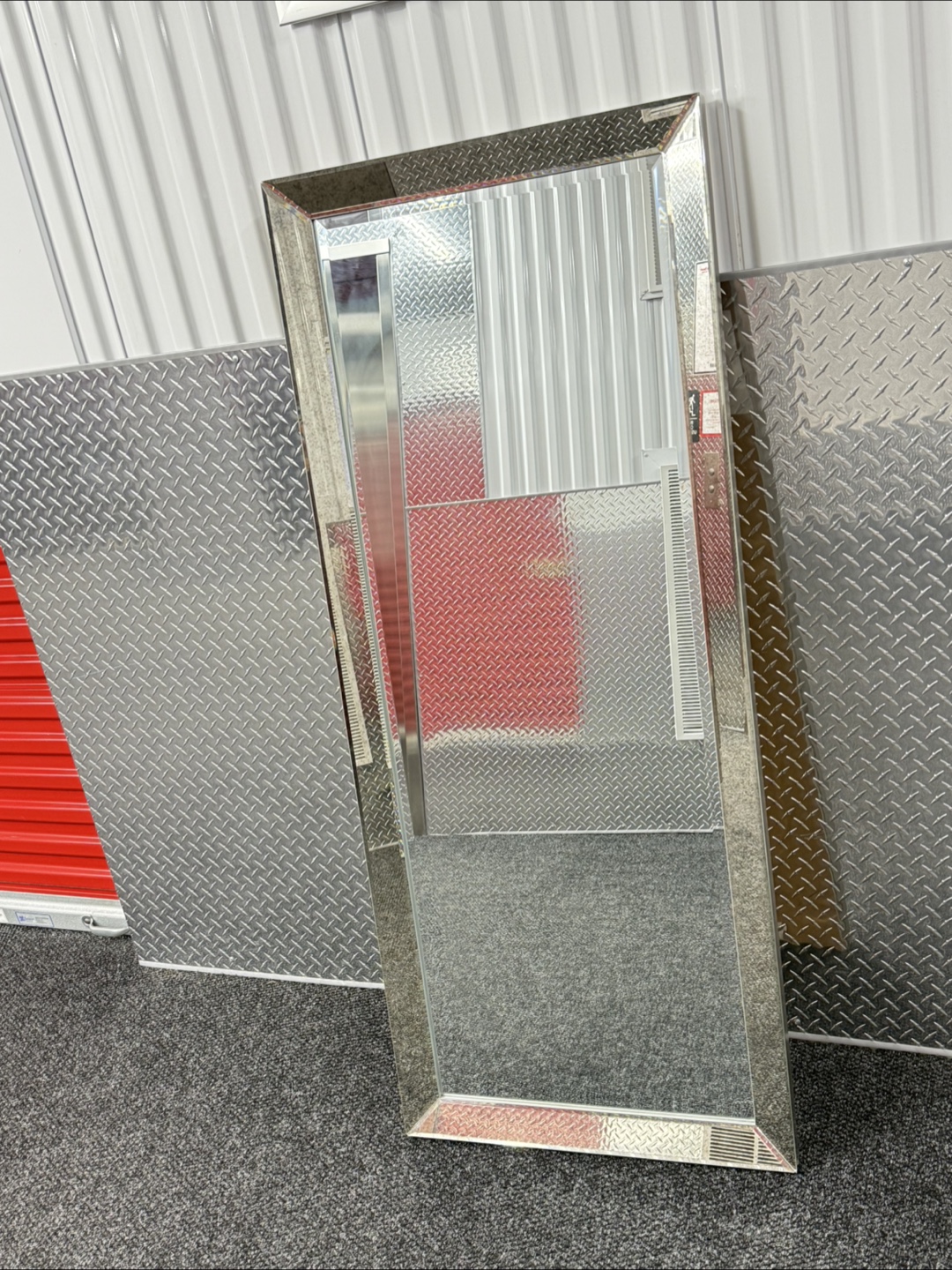 Large Silver Framed Floor Mirror - photo 3