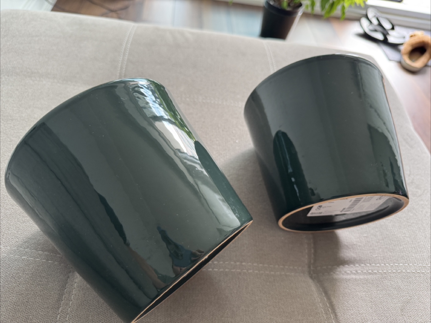 Dark Green Plant Pots (Set of 2)