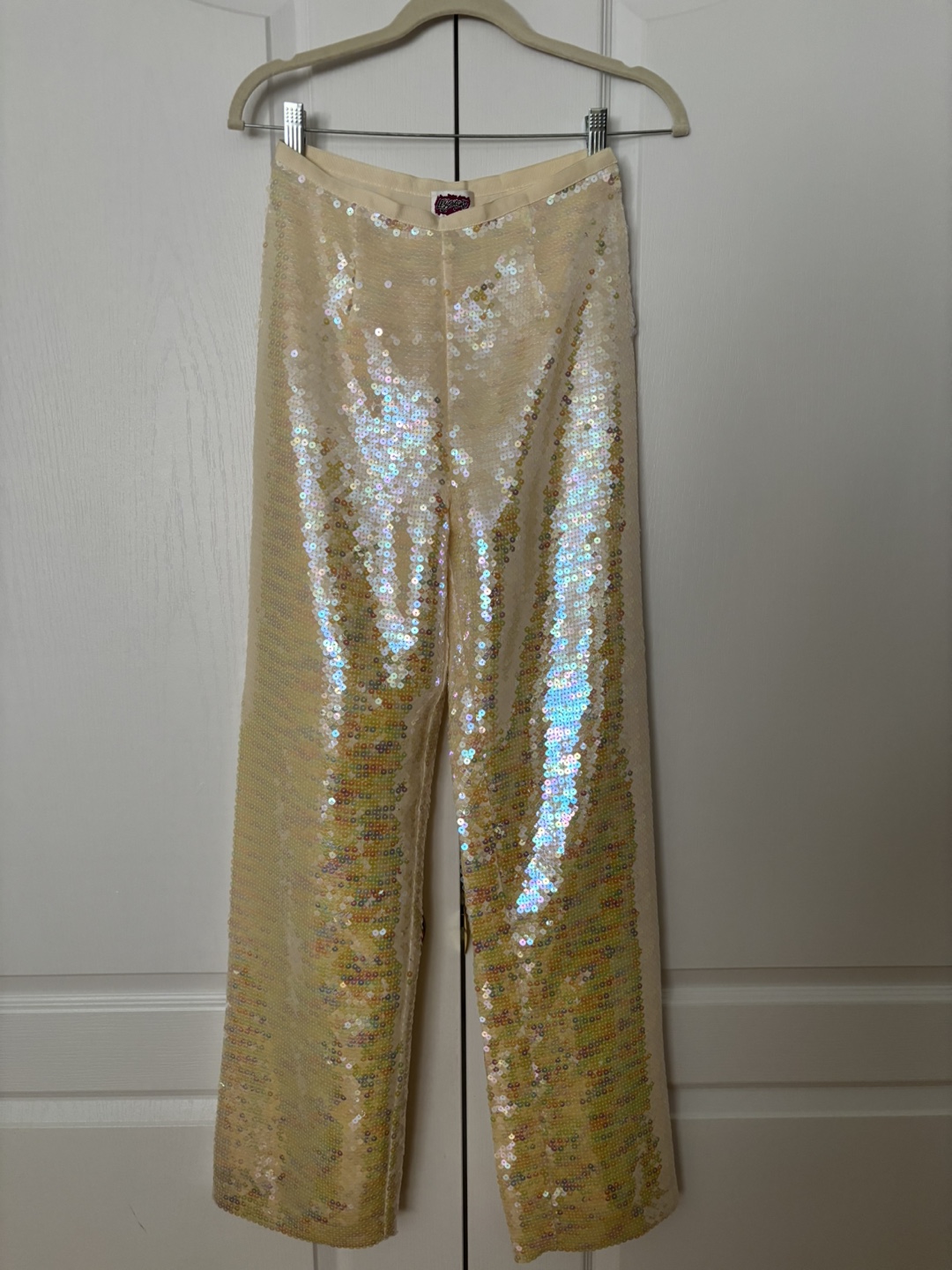 White Sequin Pants Sz 2