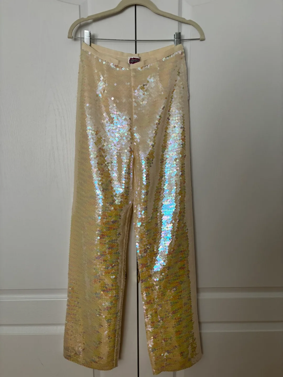 White Sequin Pants Sz 2 thumbnail
