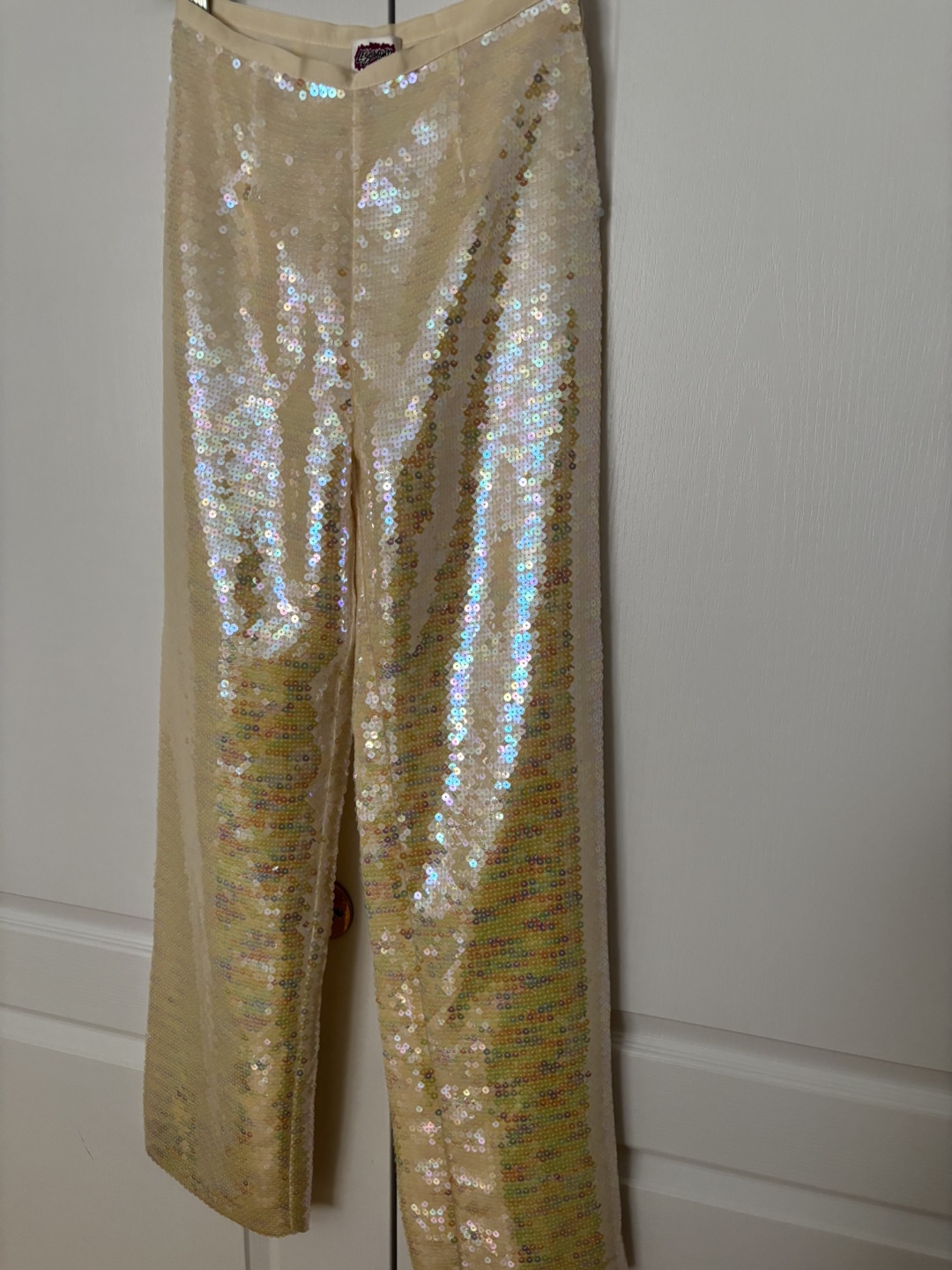 White Sequin Pants Sz 2 - photo 2