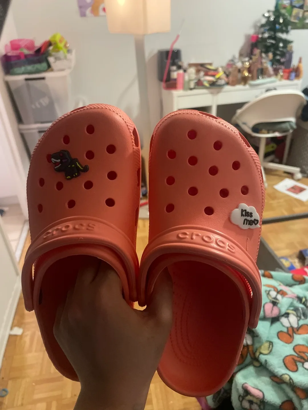 Pink Crocs with Jibbitz thumbnail