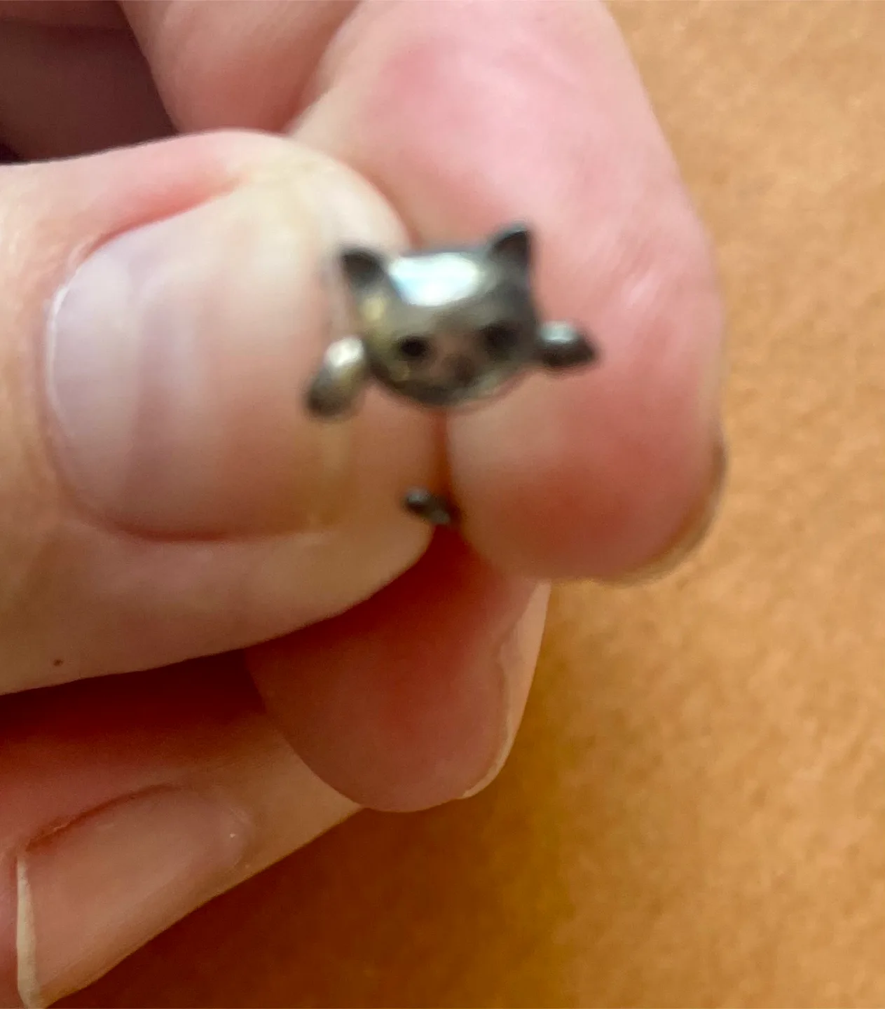 Vintage Real Silver kitty Cat Earrings 🏒 thumbnail