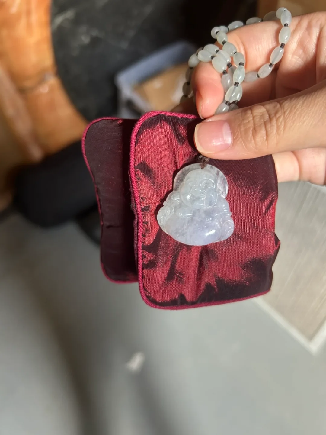 Chow Tai Fook Jade Buddha Pendant Necklace image indicator(2)