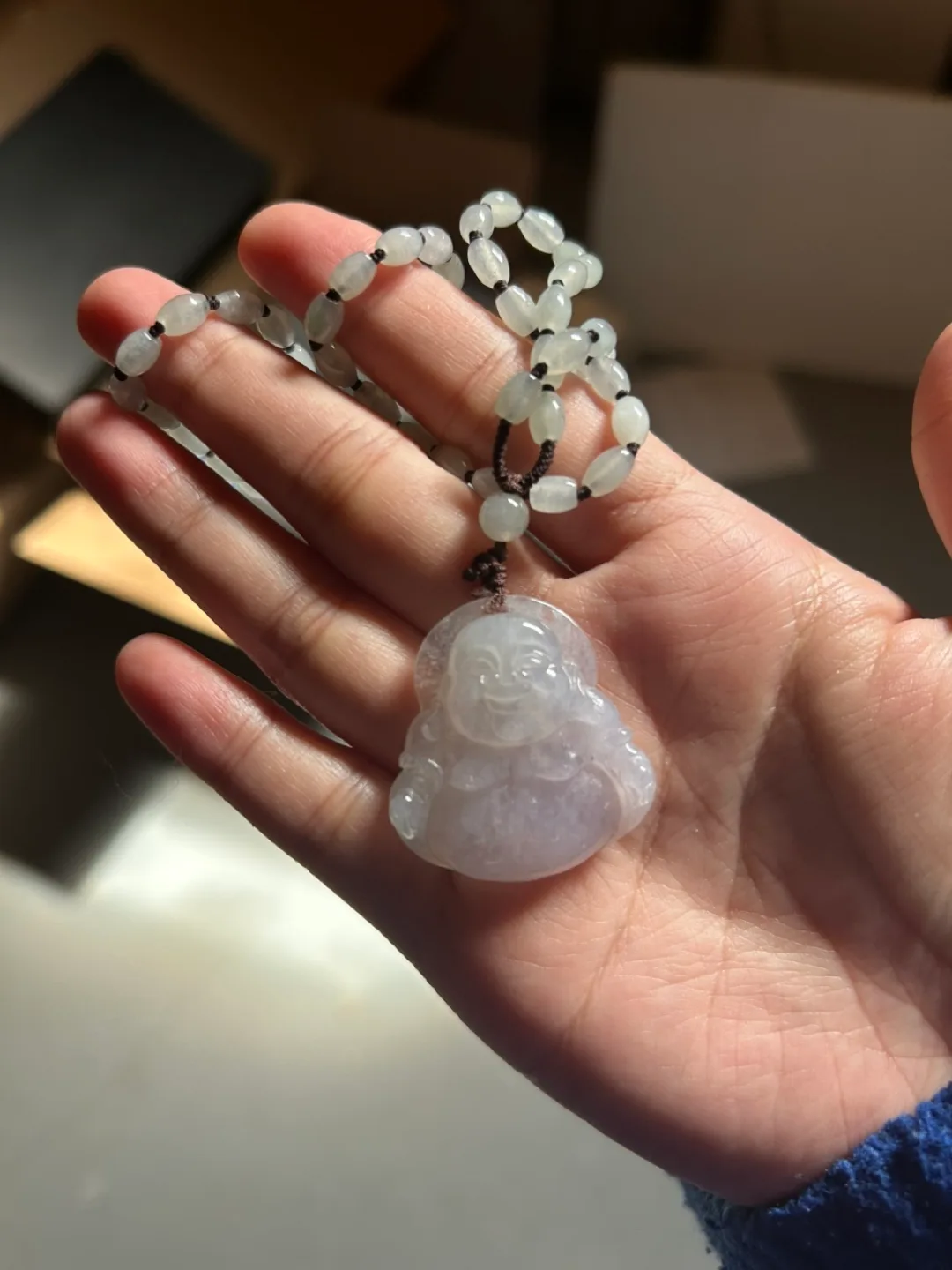 Chow Tai Fook Jade Buddha Pendant Necklace image indicator(5)