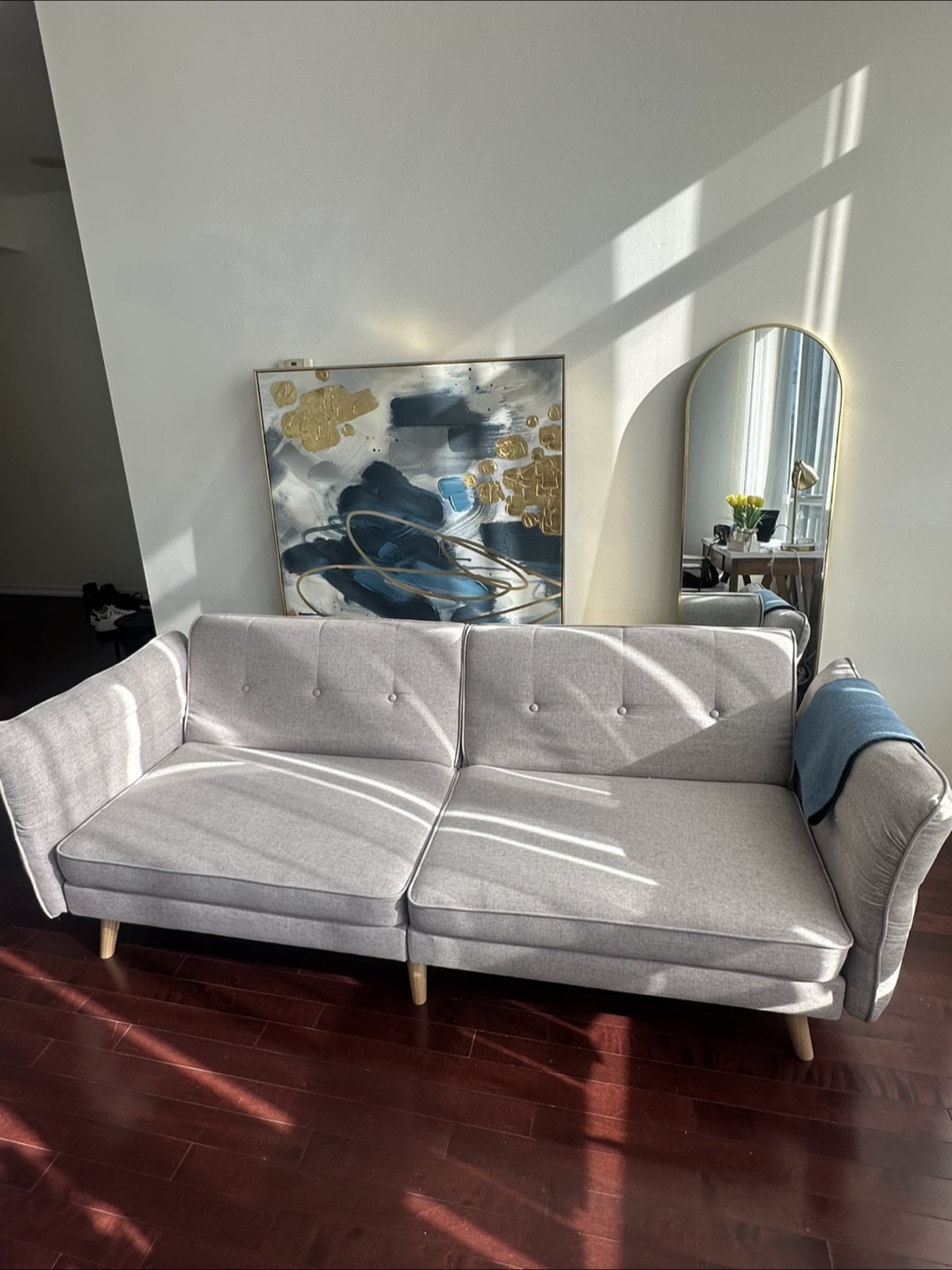 Grey Fabric Sofa Bed - photo 2