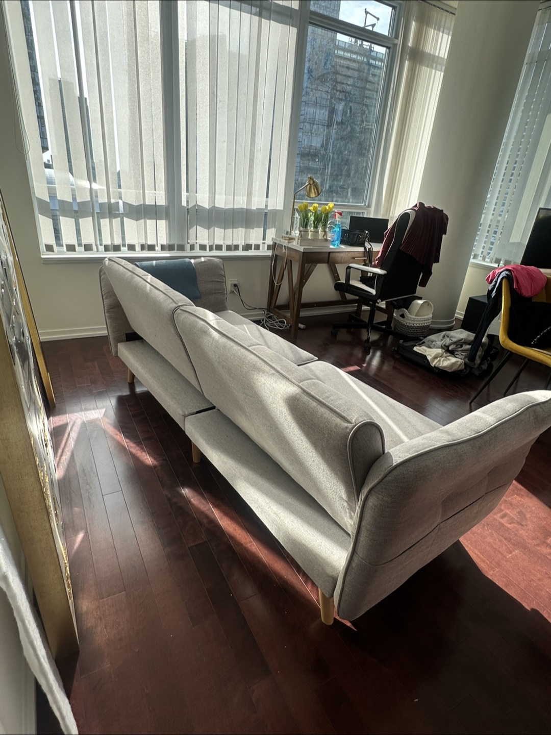 Grey Fabric Sofa Bed - photo 4