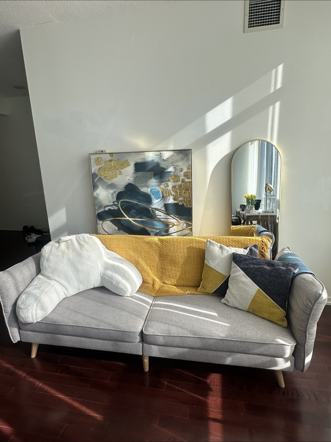 Grey Fabric Sofa Bed