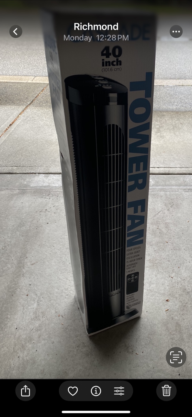 New Cascade 40-inch Tower Fan with Remote - photo 2