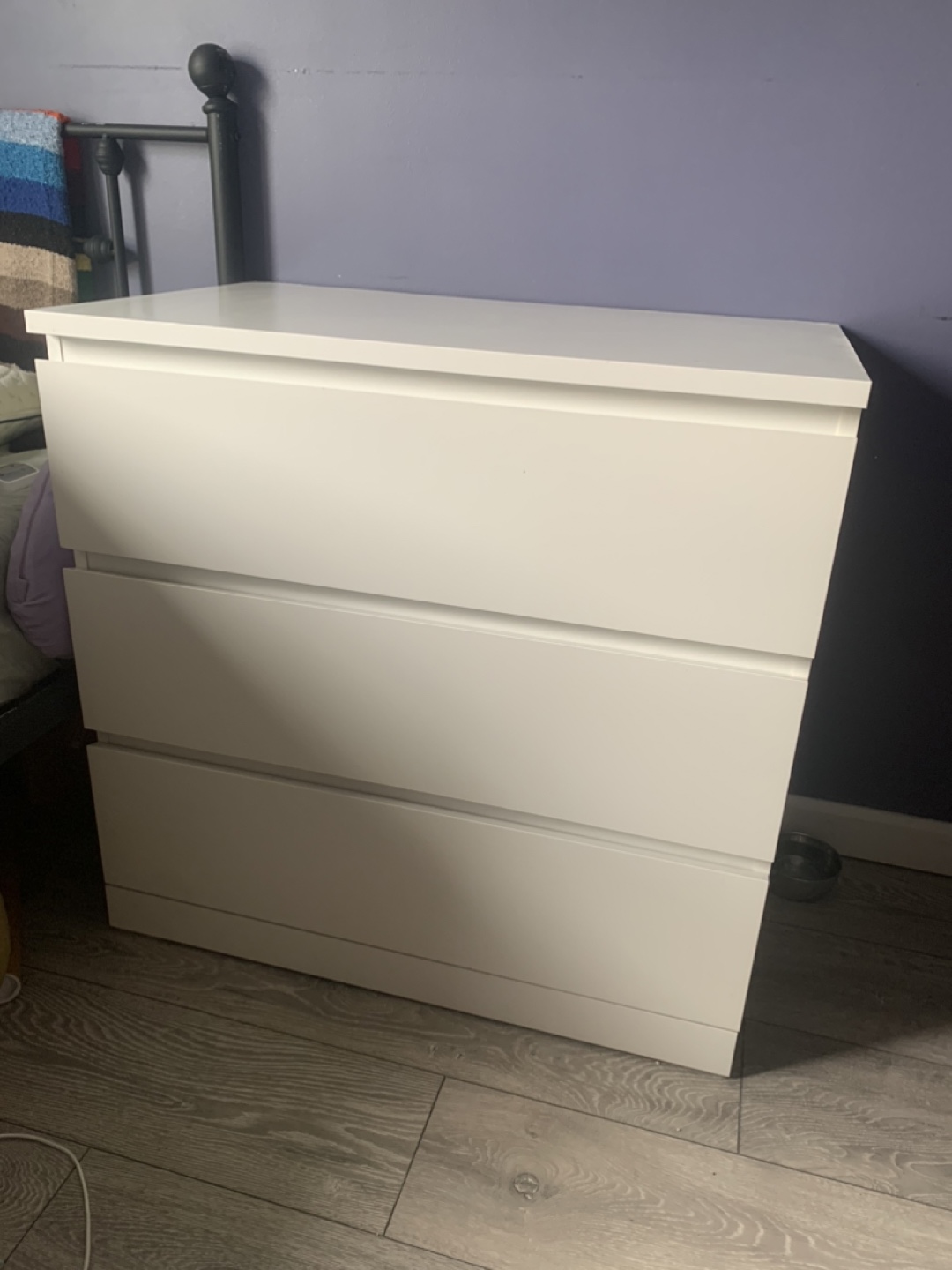 White Three-Drawer Chest