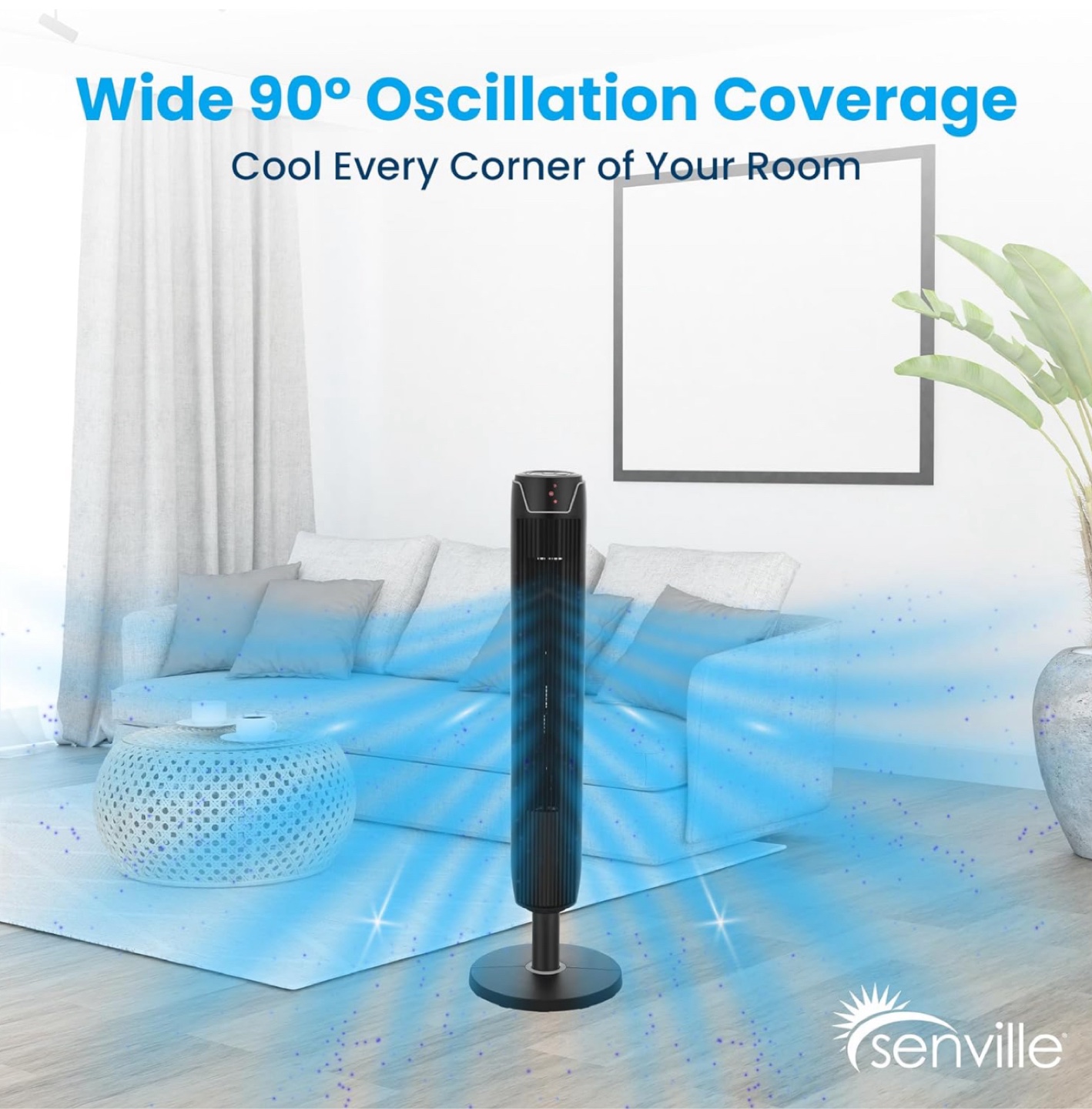 Senville Tower Fan - 42 inch Adjustable Height - photo 2