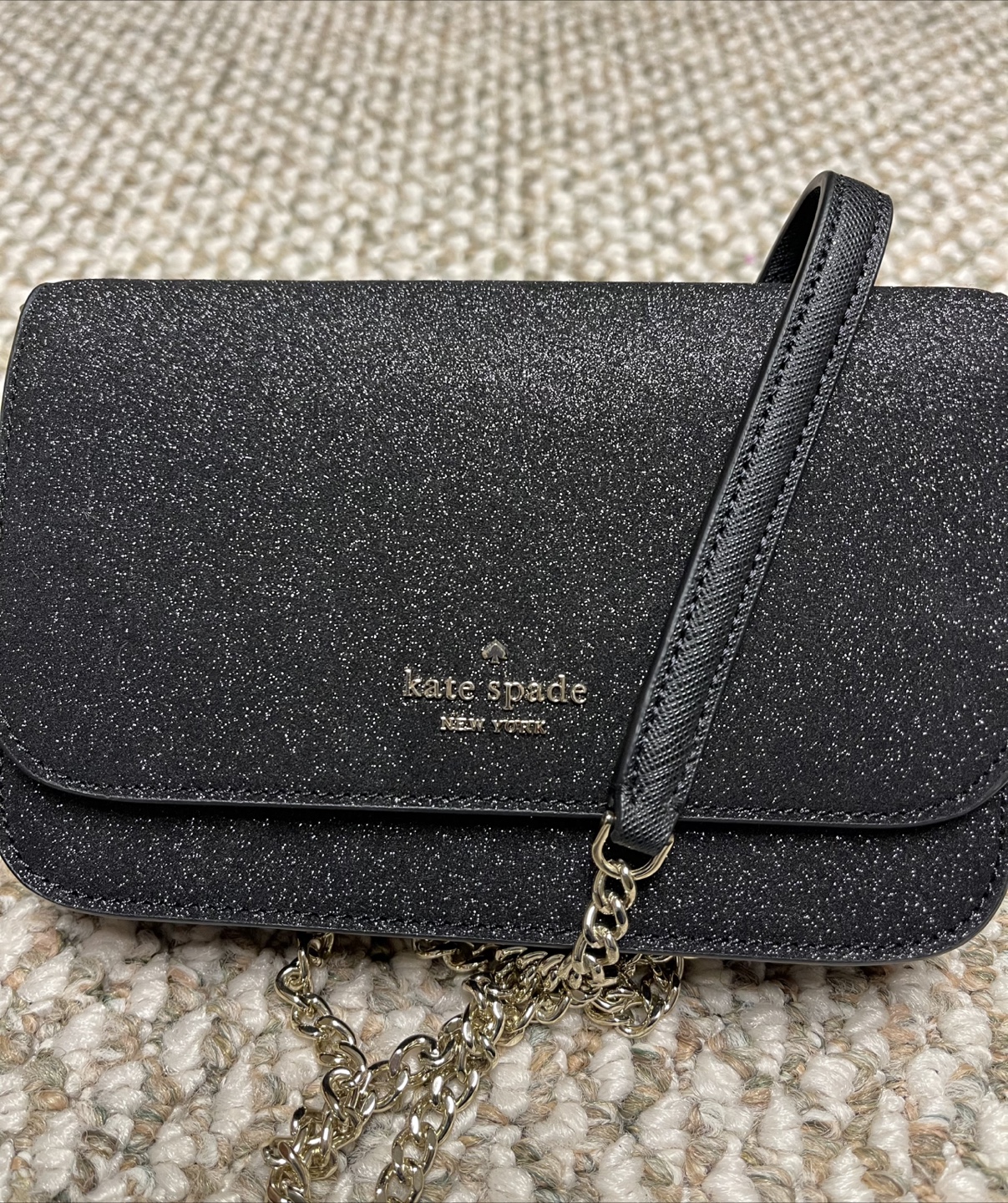 Kate Spade New York Black Glitter Crossbody
