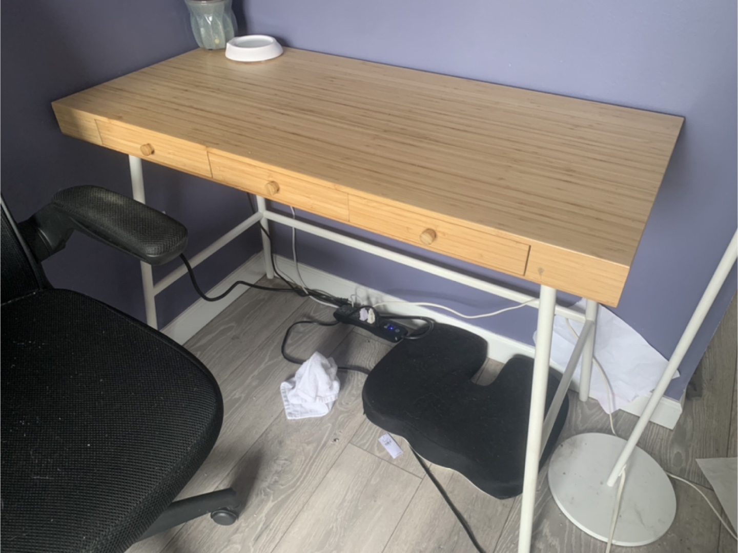 Bamboo Writing Desk with Three Drawers