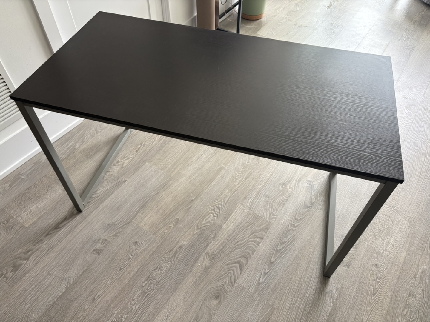 Modern Black Desk with Metal Legs