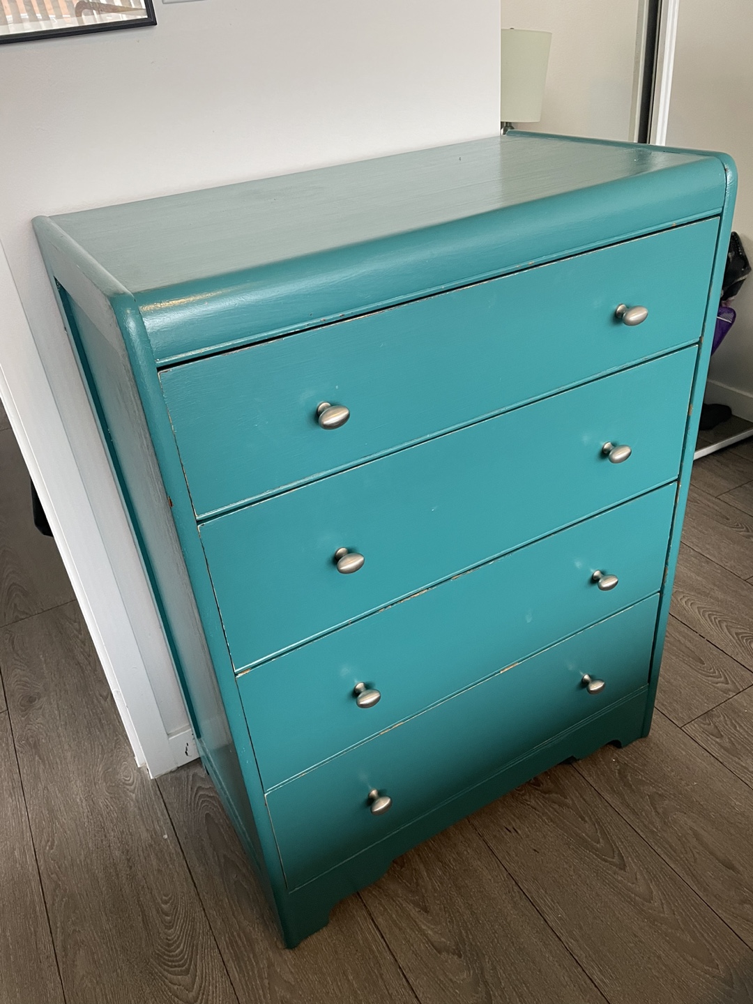 Vintage Teal Four-Drawer Chest of Drawers - photo 2