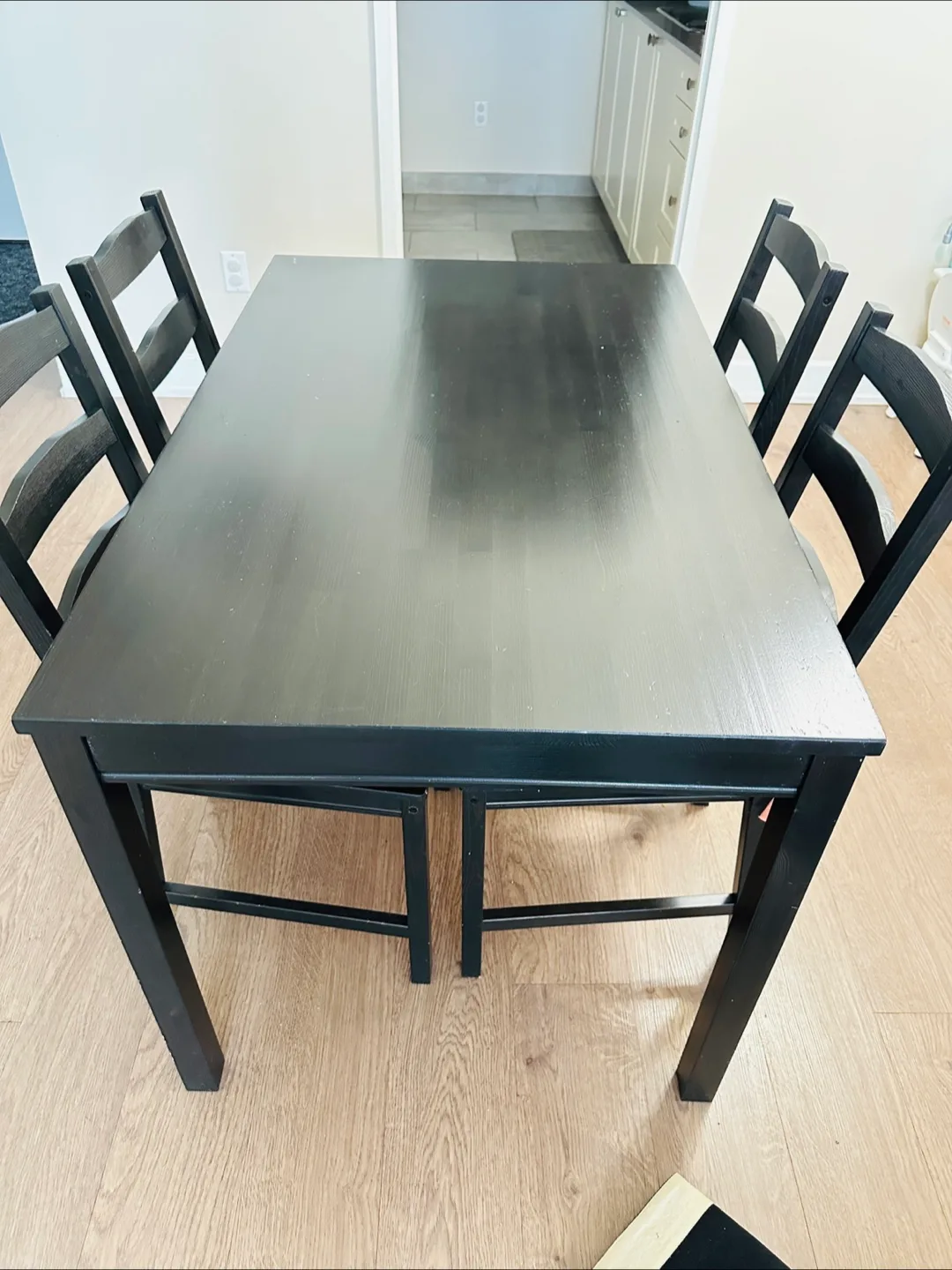 IKEA HÄGERNAS Dining Table and 4 Chairs - Black-Brown thumbnail