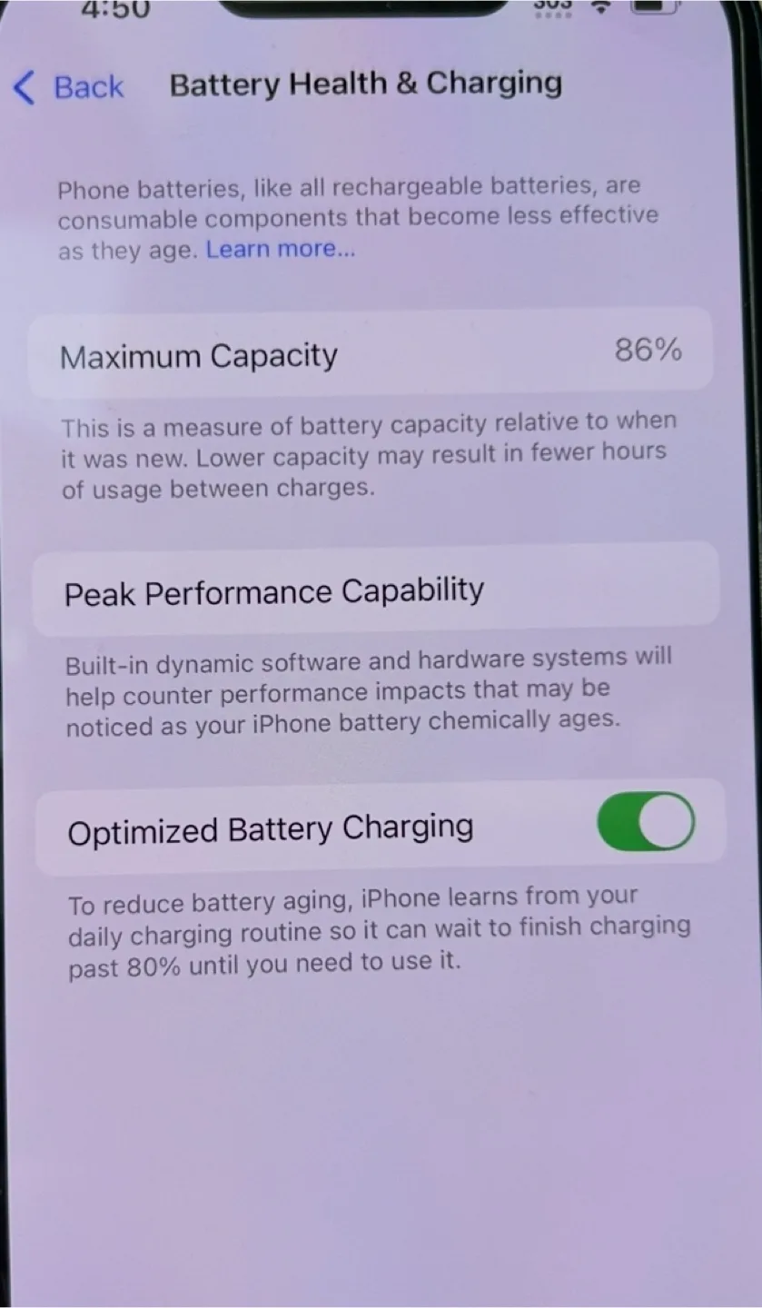 iPhone 13 128GB - Black - 86% Battery Health image indicator(4)