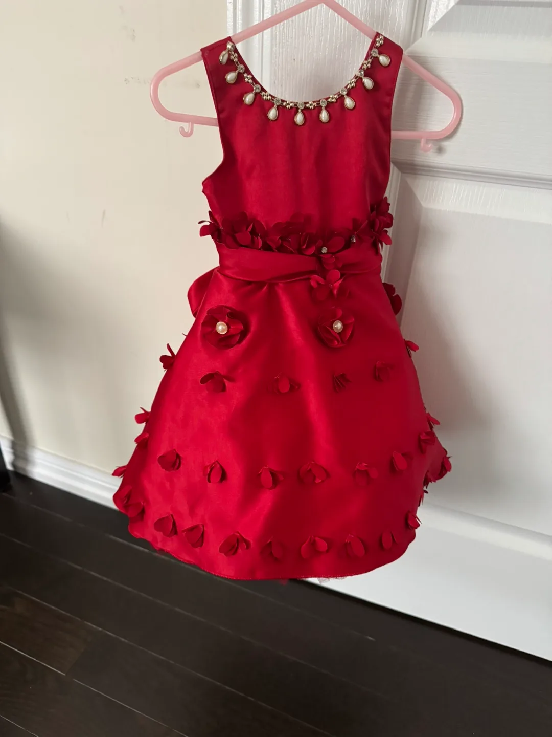 Red Flower Girl Dress thumbnail