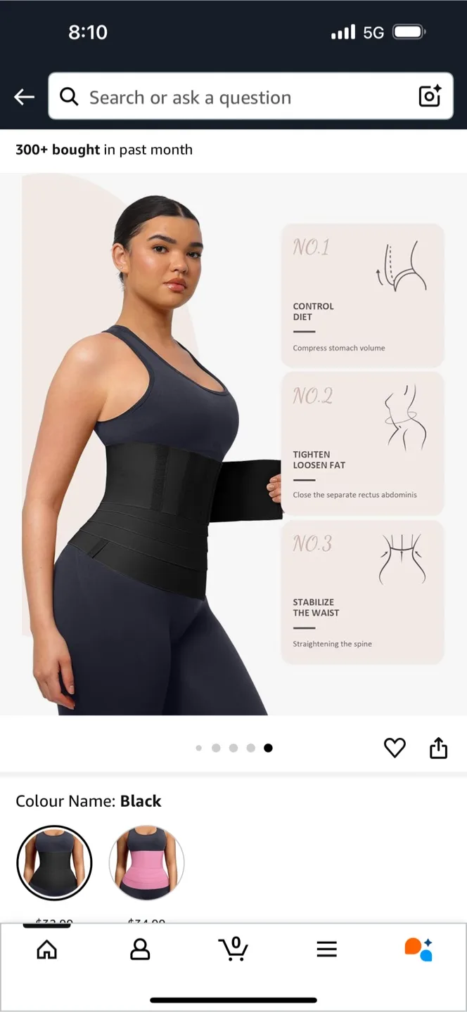 Black Waist Trainer Corset - One Size Fits All thumbnail