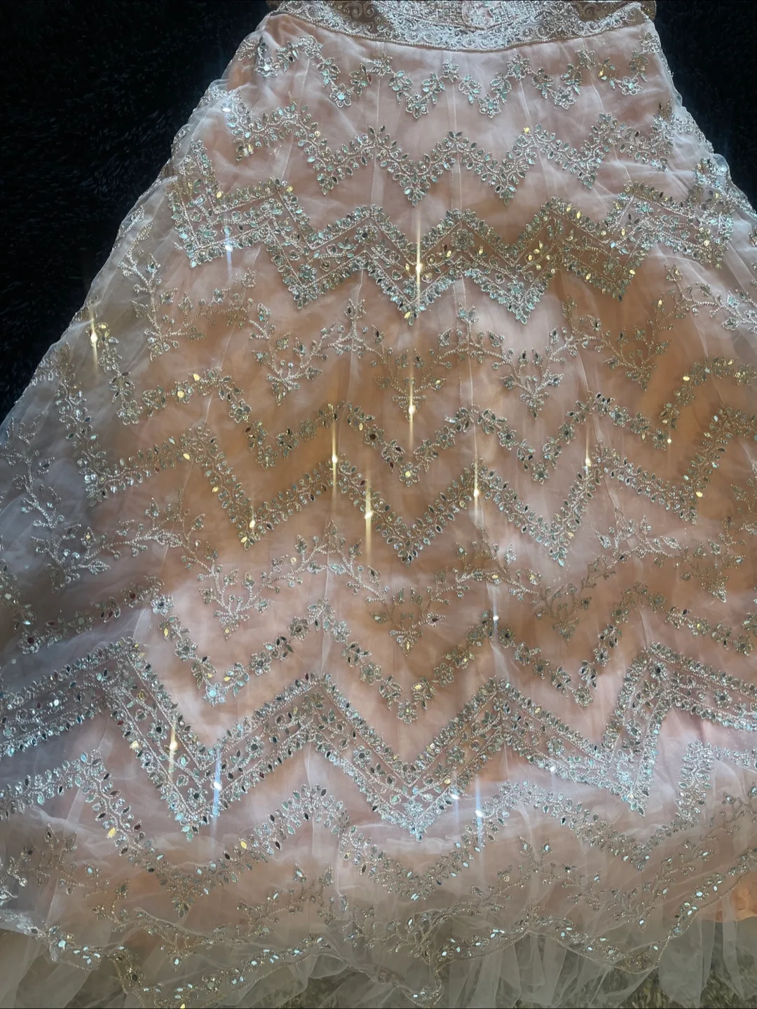 Gorgeous Peach Embellished Gown image indicator(4)