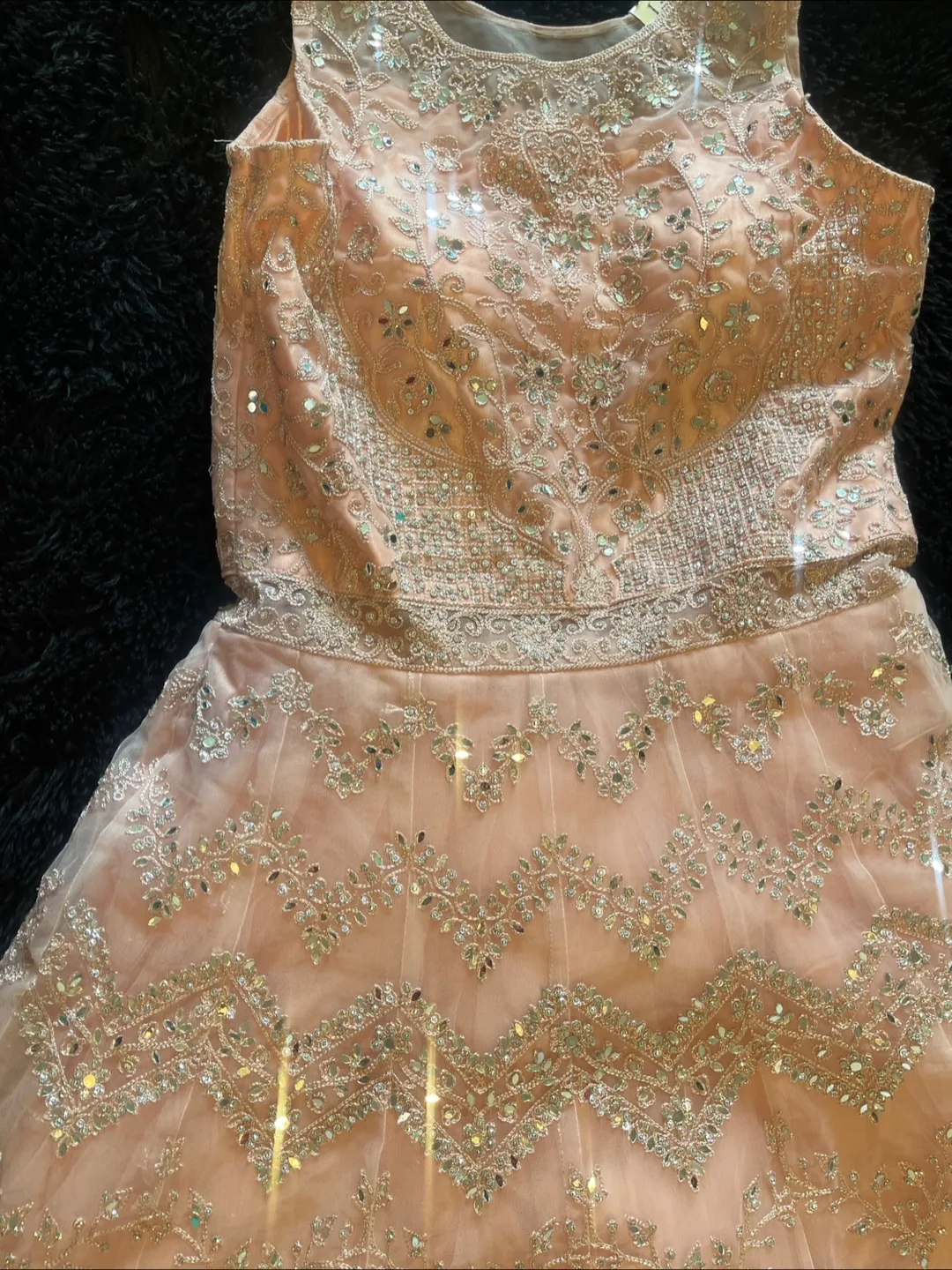 Gorgeous Peach Embellished Gown image indicator(2)